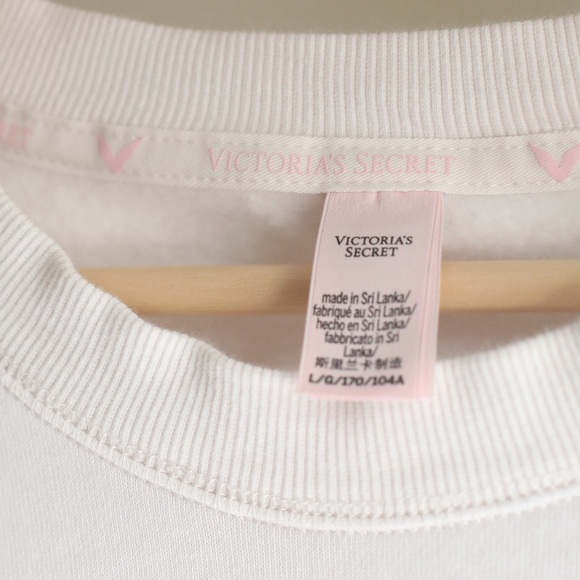 Vintage 2008 Victoria's Secret Rhinestone Logo Sweatshirt White Y2K Women's - Picture 5 of 8